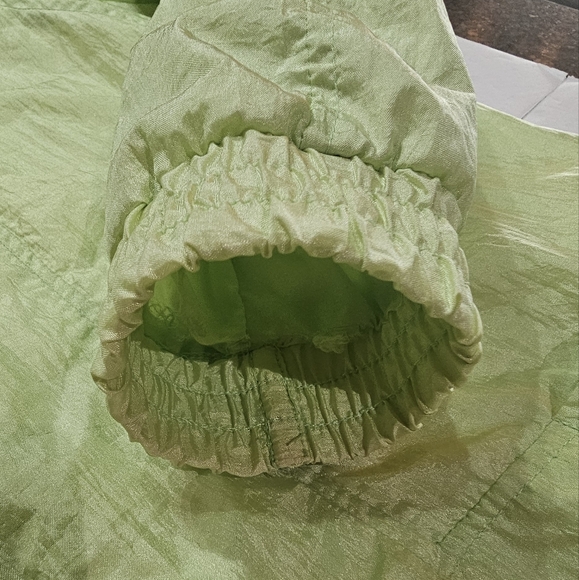 Tudor Court by Haband Vintage Green Nylon Jacket Snap Front Women's Size L READ - Picture 6 of 12